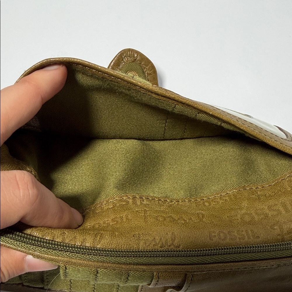 Vintage Fossil Olive Green Soft Leather Wallet - Picture 7 of 15